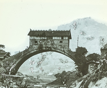 Lantern slide of bridge in China