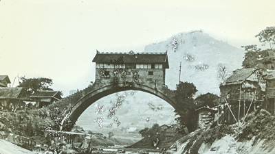 Lantern slide of bridge in China