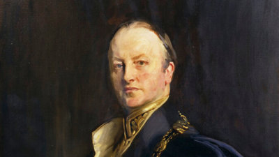 Oil on canvas portrait of George Curzon.