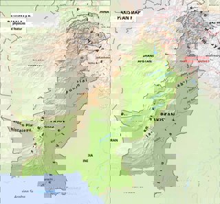 A topographic map of Pakistan, the Sindh provincial capital is Karachi