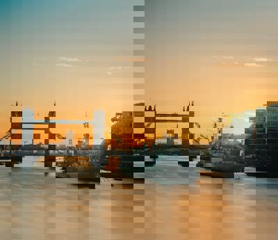 Sunrise London wityh tower Bridge in the background 