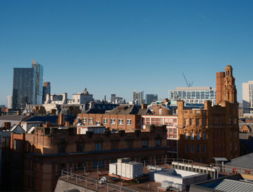 Manchester skyline with historic buildings in view