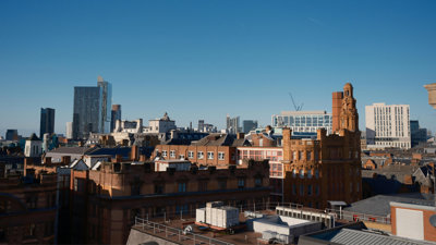 Manchester skyline with historic buildings in view