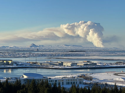 Eruption near the town of Grindavík, Reykjanes, Iceland