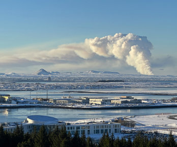 Eruption near the town of Grindavík, Reykjanes, Iceland