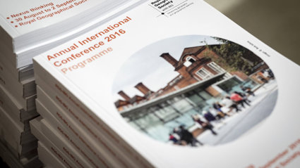 Stack of printed RGS-IBG Annual Internaion Conference 2016 programmes.