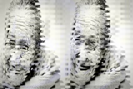 A old woman - the image is taken in balck and white