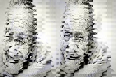 A old woman - the image is taken in balck and white
