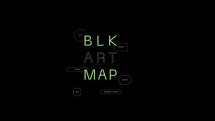 Black background with green text spelling 'BLK ART MAP'.