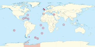 Map showing UK and overseas territories