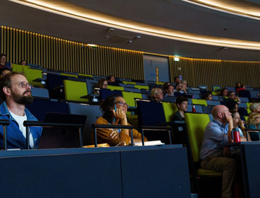 Students watching a lecture.