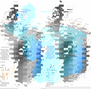 Graphic depicting the seas surface temperature