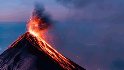 Volcano erupting 
