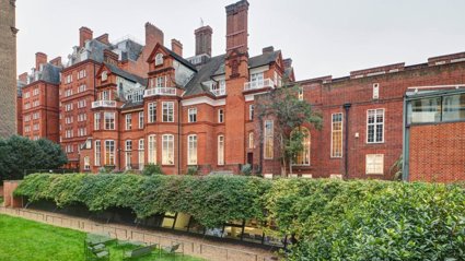 Royal Geographical Society building viewed from the garden. 
