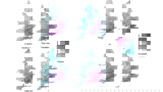 Map comparing type of housing and social characteristics with 2080 high summer temperatures.