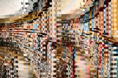 Books in a university library