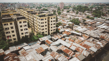 A view of the Bhola settlement from above
