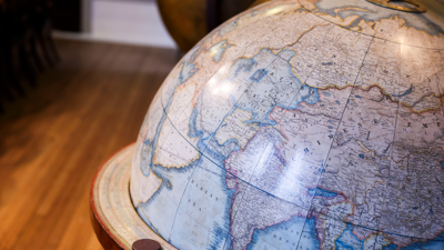 Antique globe at the Royal Geographical Society.