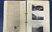 Jean Carter's notebook, with photos and newspaper print-outs.