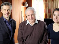 Professor Joe Smith with Sir David Attenborough and Kim Hammond.