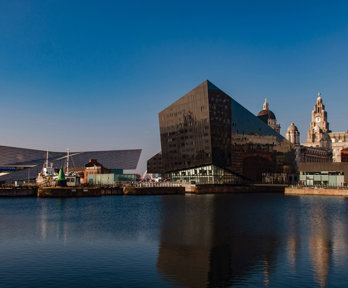 Modern and old buildings near a body of water