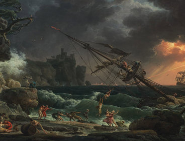 Painting of a shipwreck from 1772 by Claude-Joseph Vernet.