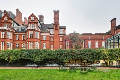 The terrace outside the Society's building