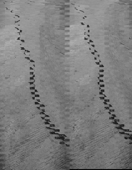 A fault line in a grey road