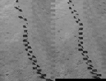 A fault line in a grey road