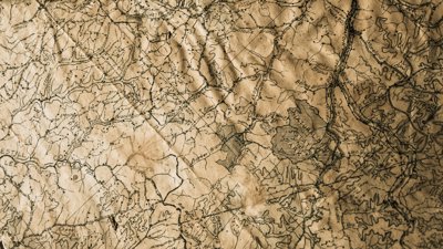 A discloloured and aged map with bearly legible writing