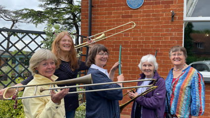 Susan Smith and four others with instruments.