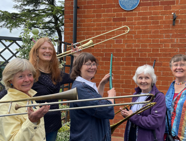 Susan Smith and four others with instruments.