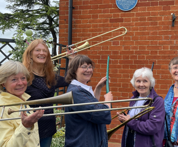 Susan Smith and four others with instruments.