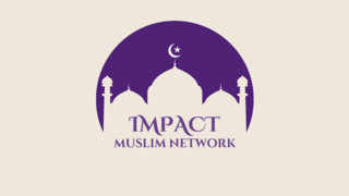 Purple logo featuring a mosque under a crescent moon above the text 'IMPACT Muslim Network'.