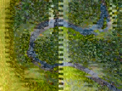 A river meander viewed from above