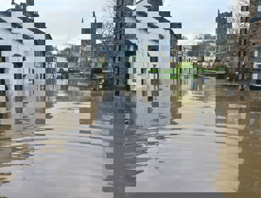 Flooding in a town