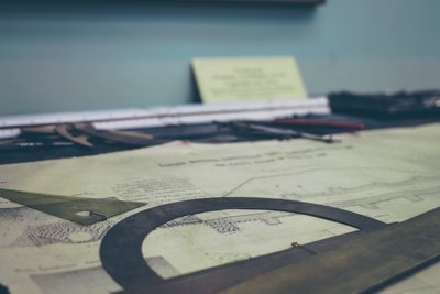 A mathematical drawing and equipment
