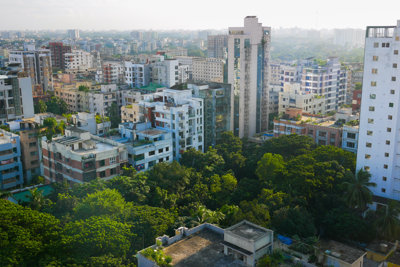 Dhaka city buildings at sunny day