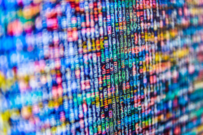 Rows of coloured numbers