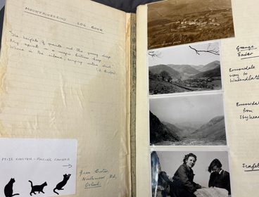 A photo of Jean Carter's mountaineering log book.