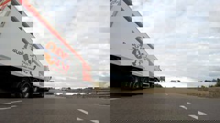 A lorry driving down the motorway
