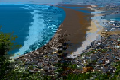 Chesil beach from the air
