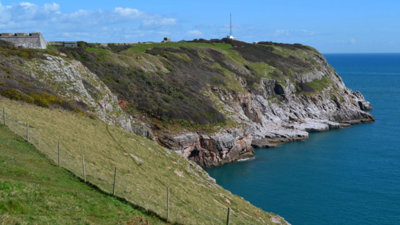 Cliffs at the coastline of Berry Head.