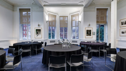 The education centre set-up in cabaret style seating. 