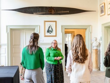 Walking tour in historic room at Lowther Lodge.