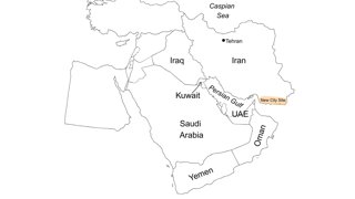 Map of Iran showing old and new capital locations.