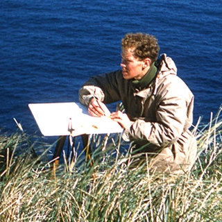 John Heaney doing fieldwork research.