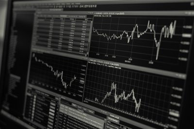 Line graphs on a screen