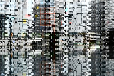 Flooding in an urban area