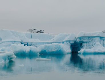 Ice formation in the Arctic.